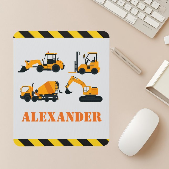 Construction Digger Personalized Kids Mouse Mat (Creator Uploaded)
