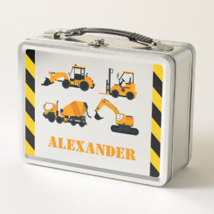 Construction Diggers Kids Personalized Lunchbox