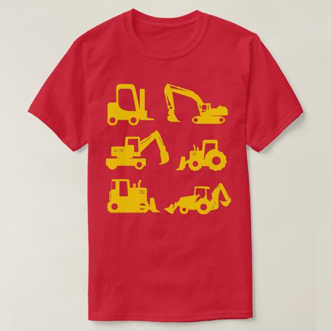 Construction Diggers Trucks  Toddlers Boys Men  T-Shirt (Design Front)