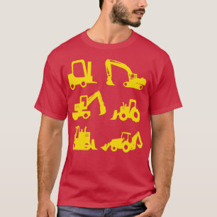 Construction Diggers Trucks Toddlers Boys Men T-Shirt