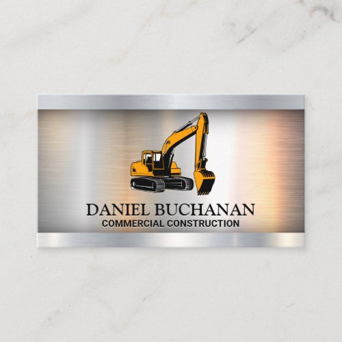 Construction Dozer  Metallic Business Card