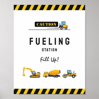 Construction Dump Truck Birthday Food Drink Sign