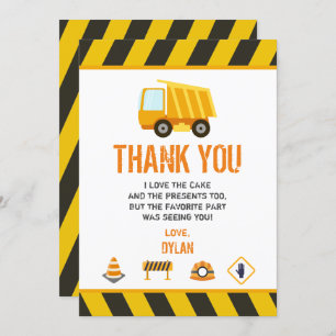 Construction Dump Truck Birthday Invitation