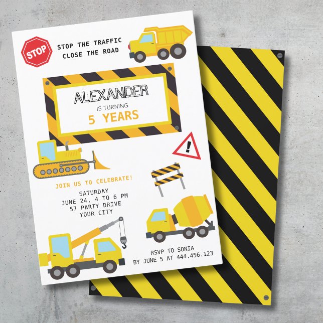 Construction Dump Truck birthday invitation (Creator Uploaded)