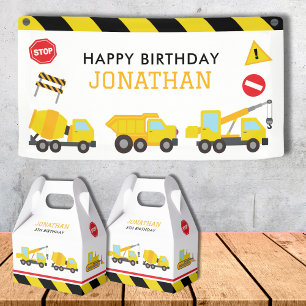 Construction Dump Truck birthday invitation Banner