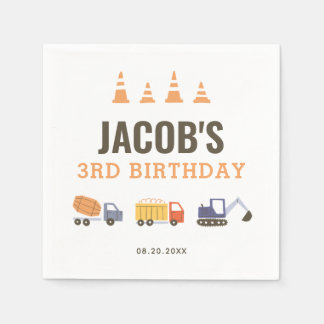Construction Dump Truck Birthday Party Napkins