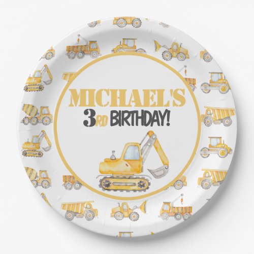 Construction Dump Truck Birthday Plates