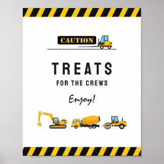 Construction Dump Truck Birthday Treats Food Sign
