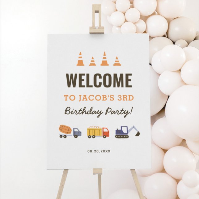 Construction Dump Truck Birthday Welcome Sign (Creator Uploaded)