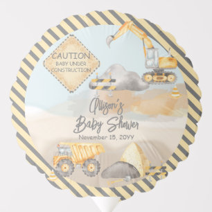 Construction Dump Truck Boy Baby Shower Balloon