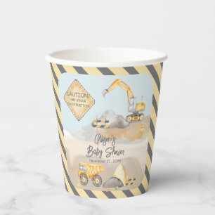 Construction Dump Truck Boy Baby Shower Paper Cups