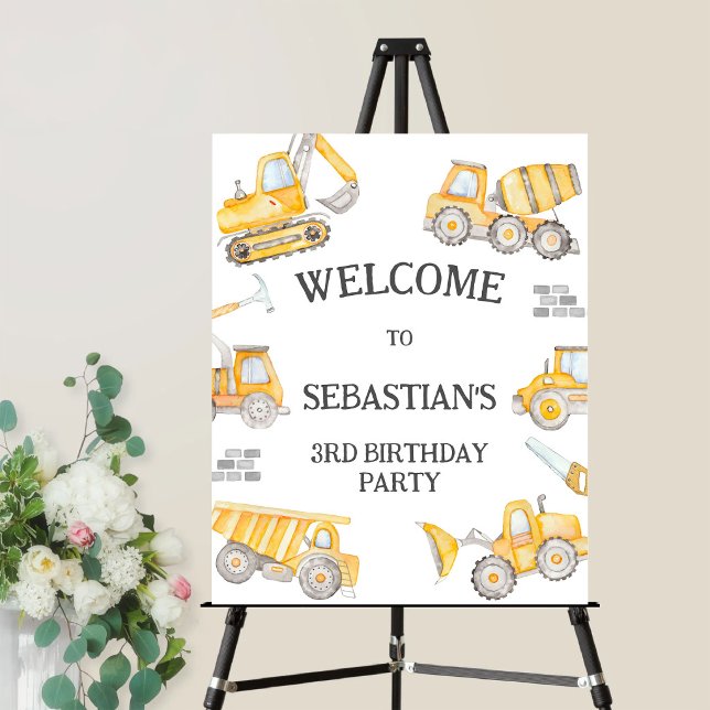 Construction Dump Truck Boy Birthday Welcome Sign (Creator Uploaded)