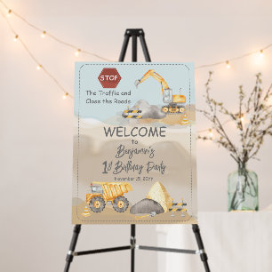 Construction Dump Truck Boy's 1st Birthday Party Foam Board