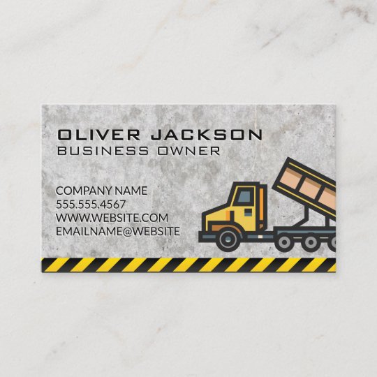 Construction | Dump Truck Business Card | Zazzle.com