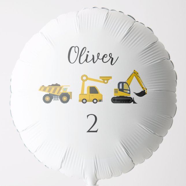 Construction Dump Truck, Crane & Excavator Balloon (Front)