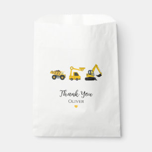 Construction Dump Truck, Crane & Excavator Favor Bag