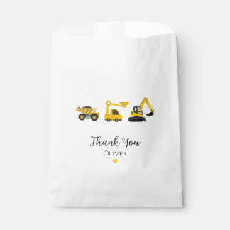 Construction Dump Truck, Crane & Excavator Favor Bag