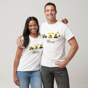 Construction Dump Truck, Crane & Excavator T-Shirt