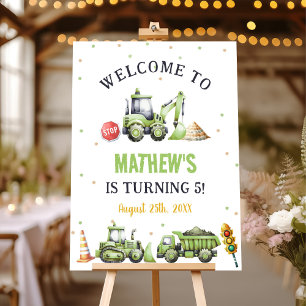 Construction Dump Truck Digger 1st Birthday Foam Board