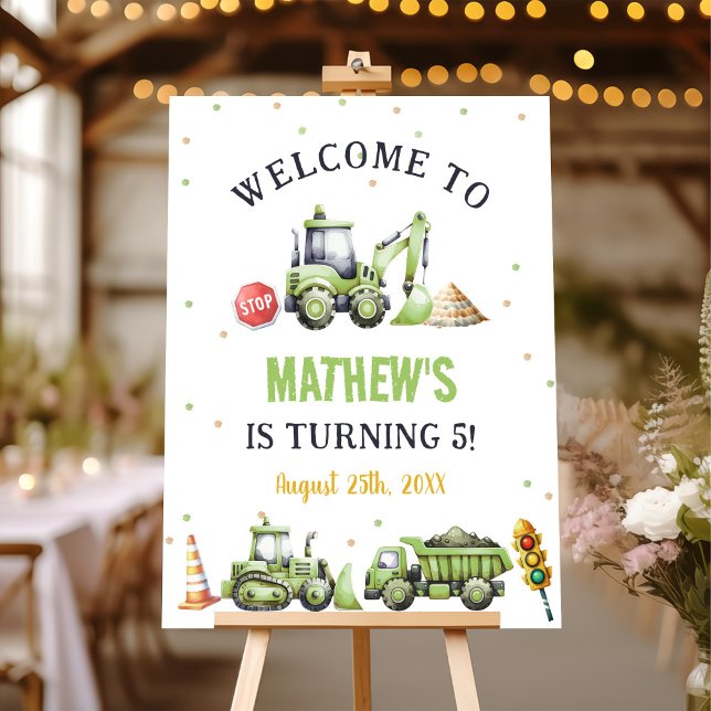 Construction Dump Truck Digger 1st Birthday Foam Board (Creator Uploaded)