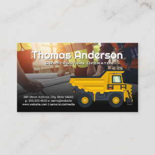 Construction Dump Truck   Engineers Architects Business Card