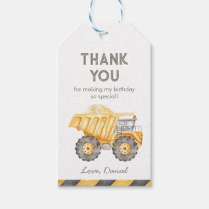 Construction Dump Truck Gift Tags