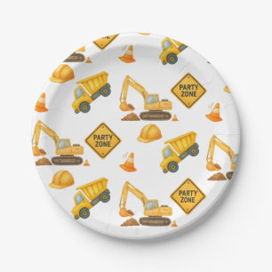 Construction Dump Truck Kids Any Age Birthday Paper Plates