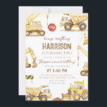 Construction Dump Truck Kids Birthday  Invitation<br><div class="desc">For more advanced customization of this design,  simply select the "Customize It" button above!</div>