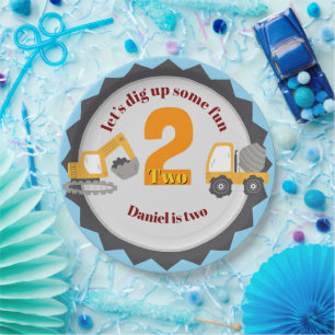 Construction Dump Truck Paper Plates
