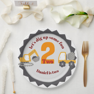 Construction Dump Truck Paper Plates