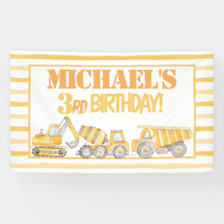 Construction Dump Truck Party Backdrop Banner