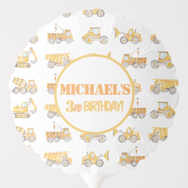 Construction Dump Truck Party Balloon (Front)