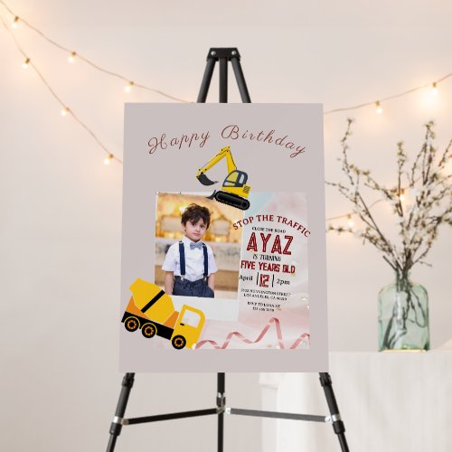 Construction Dump Truck Party Boy Birthday  Paper Foam Board