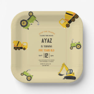 Construction Dump Truck Party Boy Birthday Paper Plates