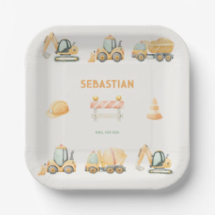 Construction Dump Truck Party Boy First Birthday Paper Plates