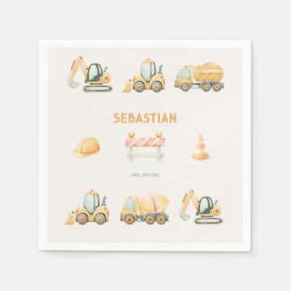 Construction Dump Truck Party Boys Birthday Napkins