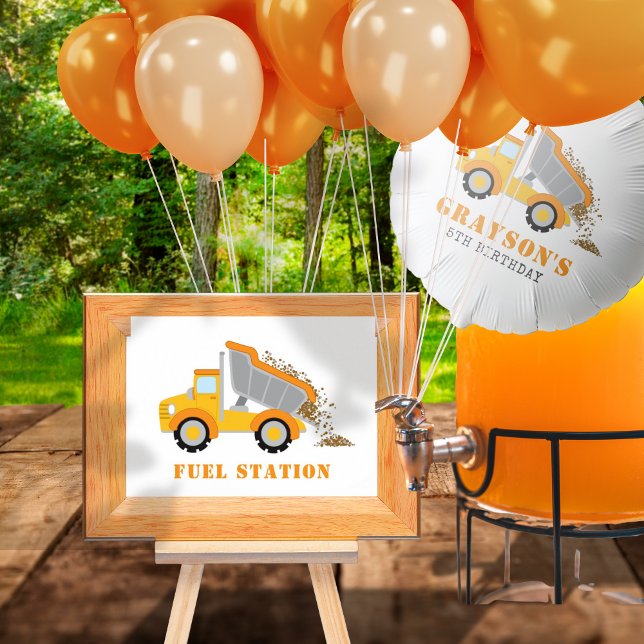 Construction Dump Truck Party Fuel Station Sign (Construction Dump Truck Party Fuel Station Sign)