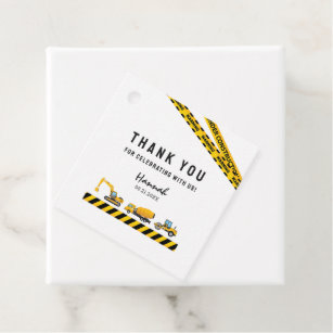 Construction Thank You Tags Printable Construction Party Favor Tags,  Construction Birthday Thank You Treat Labels instant Download 