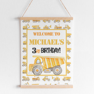 Construction Dump Truck Party Welcome Sign