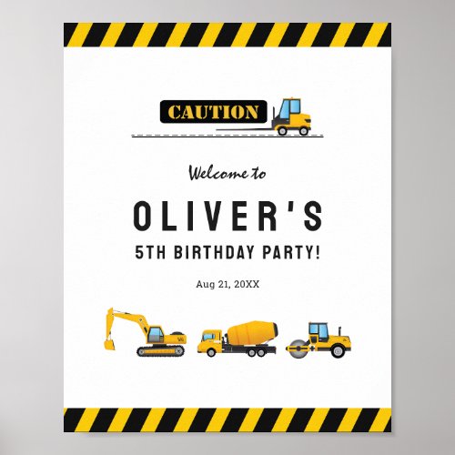 Construction Dump Truck Party Welcome Sign