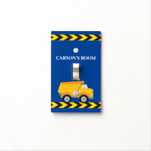 Construction Dump Truck Personalized Boys Bedroom Light Switch Cover