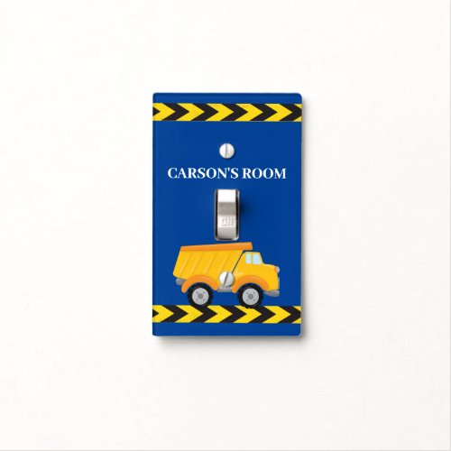 Construction Dump Truck Personalized Boys Bedroom Light Switch Cover