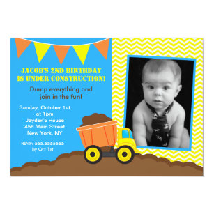 dump truck invitations zazzle
