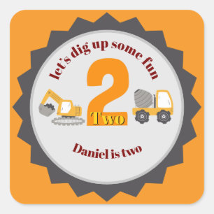 Construction Dump Truck Square Sticker