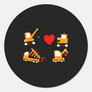 Construction Dump Truck Valentines Day Of Lover Ki Classic Round Sticker