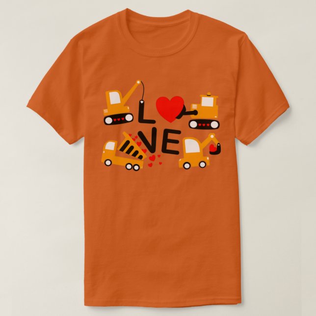 Construction Dump Truck Valentinex27s Day of Lover T-Shirt (Design Front)