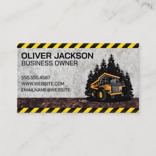 Construction Dump Truck Vehicle Business Card