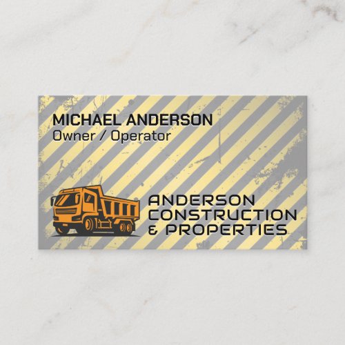 Construction Dump Truck Vehicle Business Card