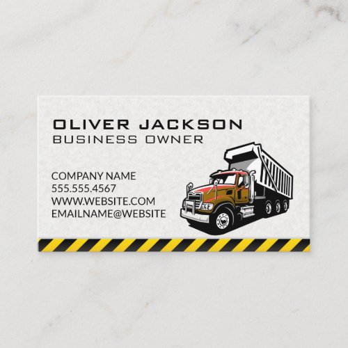 Construction Dump Truck Vehicle Business Card