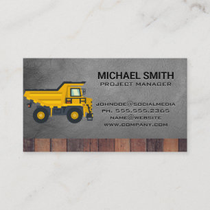 Construction Dump Truck Vehicle General Contract Business Card